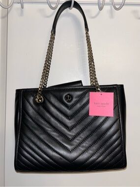 kate spade Black Quilted Chain-Handle Shoulder Bag
